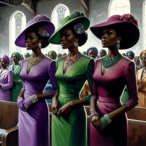 In a modern church setting, enhance the color vibrancy subtly. F...