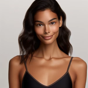 Barbara's tall, athletic figuren . Her skin has a light tan, sof...