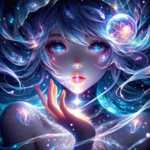 *Orbkiss : *
Cinematic Close-Up — Two spectral figures kiss bene...