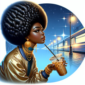 A glossy, ultra-realistic digital airbrush illustration of a bea...