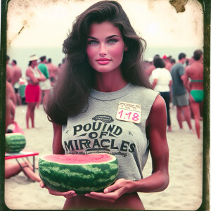 Realistic faded color film photograph from 1998 of a stunningly...