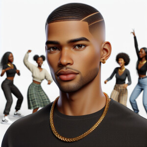 3D image of a Handsome LIGHT SKIN African American young DJ. He...