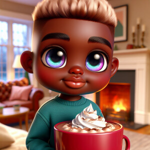 A realistic hyper-realism cartoon illustration image of a cute,...