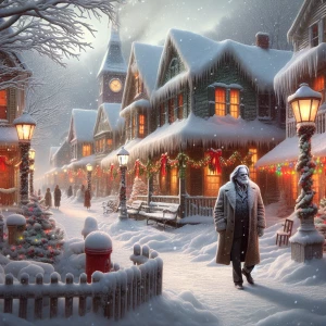 Renowned author Stephen King strolls through a snowy Christmas s...