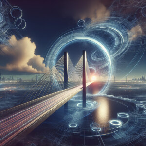 Constructing a bridge to unite separate realms, forging connecti...