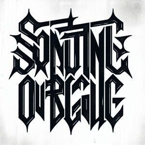 The words “SOMETHING OUTRAGEOUS“ in the style of Nine Inch Nails...