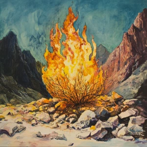 Burning bush of God on Mt. Sinai