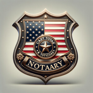 Designer shield with an American flag on it, the shield reads" c...