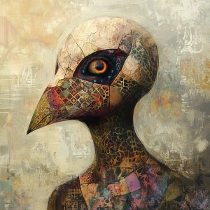 A portrait of a surreal alien hybrid inspired by the expressive...