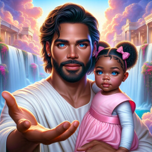Create a 3D realistic artwork featuring the phrase 'Jesus Saves'...
