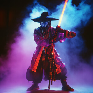 Craft a captivating vibrant dark black-neon caption for a photo...