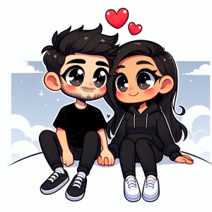 Create a cartoon-style illustration that depicts a boy and a gir...