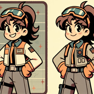 1990s anime screencap, girl a plugsuit, standing with hands on h...