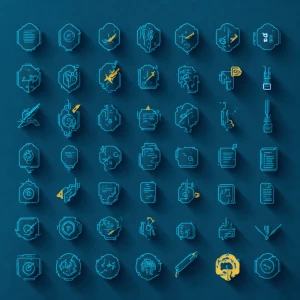 Envision a sleek, modern icon that balances technology and creat...