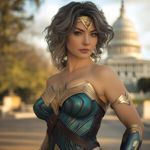 Create a realistic image of a wavy shoulder length short haired...