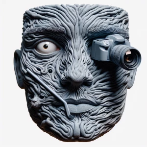 Create a hyper-realistic 3D image of a face with the following f...