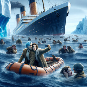 The main characters in the movie "Titanic" Jack Dawson with blue...