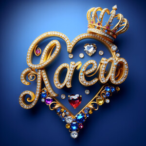 VCraft a 3-D image showcasing the name 'KAREN' in a luxurious go...