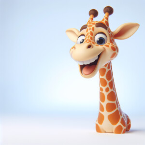 A happy giraffe with white background