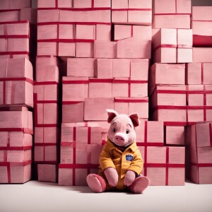 Design an image featuring Disney's Piglet from Winnie the Pooh c...