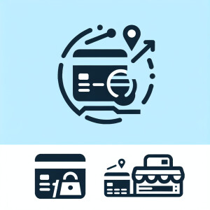 Design a minimalist and clean logo that symbolizes merchant serv...