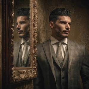 Create an image of an Hispanic nice looking well dressed male lo...