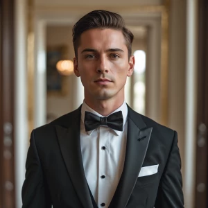 Photography, half body photo, look to the front, a groom in a cl...