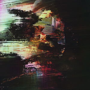 Amidst soft shadows, a stygian digital artifact emerges, shroude...