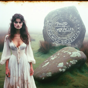 Faded color film photograph from 1971 of a stunningly beautiful,...