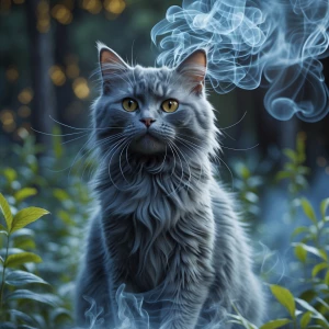Cat made out of smoke