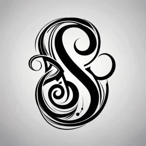 Combine an ampersand with a treble cleff to make an elegant blac...