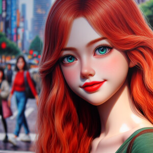 1girl, uzumaki in anime noruto, red hair, blue eyes, beautifull,...