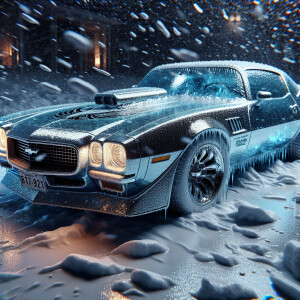 Chevrolet firebird made of glass,HDR, masterpiece, ultra-detaile...