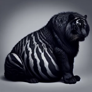 A pregnant all black tiger which is super furry