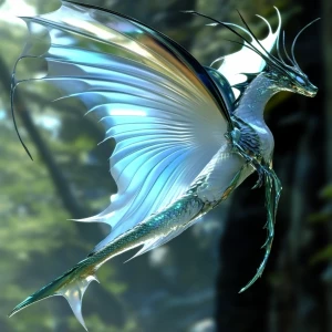 A celestial amalgamation of angelic wings, dragon scales, and et...