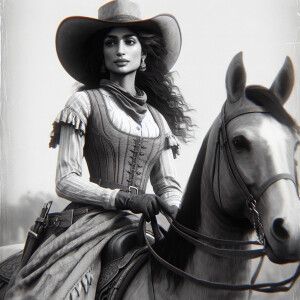 An  9:16 vertical hyper realistic antique western portrait of a...
