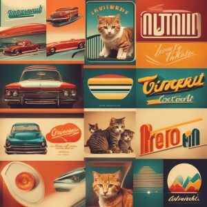 Five mischievous cats of different colors are playing together,...