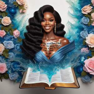 Create an image of an ultra-light-skinned African-American woman...