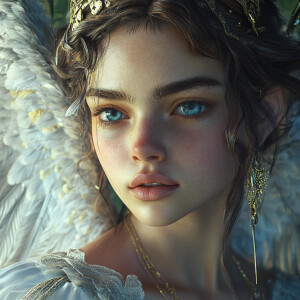 Create a photorealistic 3D character image of stunningly beautif...