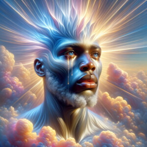 Create a 3-D realistic oil, painting light skin
African-America...