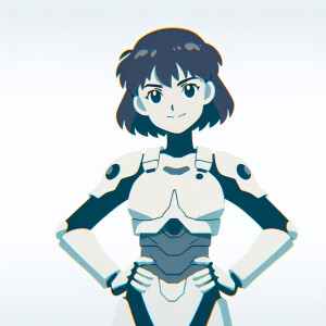 1990s anime screencap, girl a plugsuit, standing with hands on h...