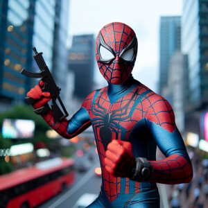 Spiderman with a gun