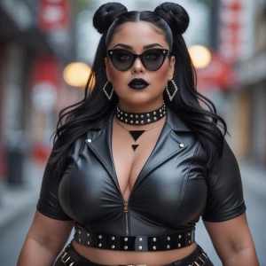 Create a very curvy and very busty woman of Ashkenazi, German, F...