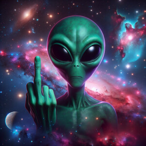 👽🖕, galaxy background