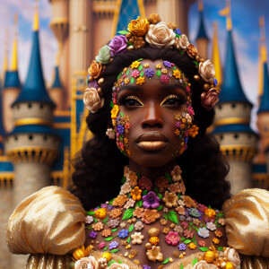 light skin African-American Disney Cinderella with Candy colorfu...