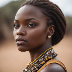 Portrait of a stunning 25-year old African female.