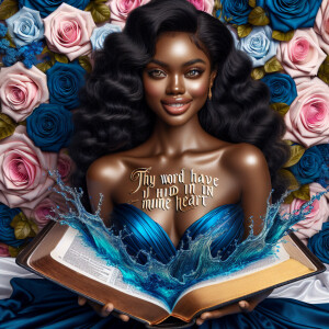 Create an image of an ultra-light-skinned African-American woman...