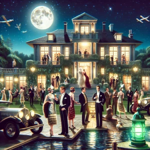 Generate an image that encapsulates "The Great Gatsby" by vividl...