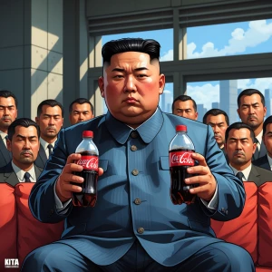 Kim Jong Un Drinks Diet Coke, art IN GTA style