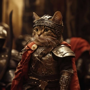 cat in gladiator role